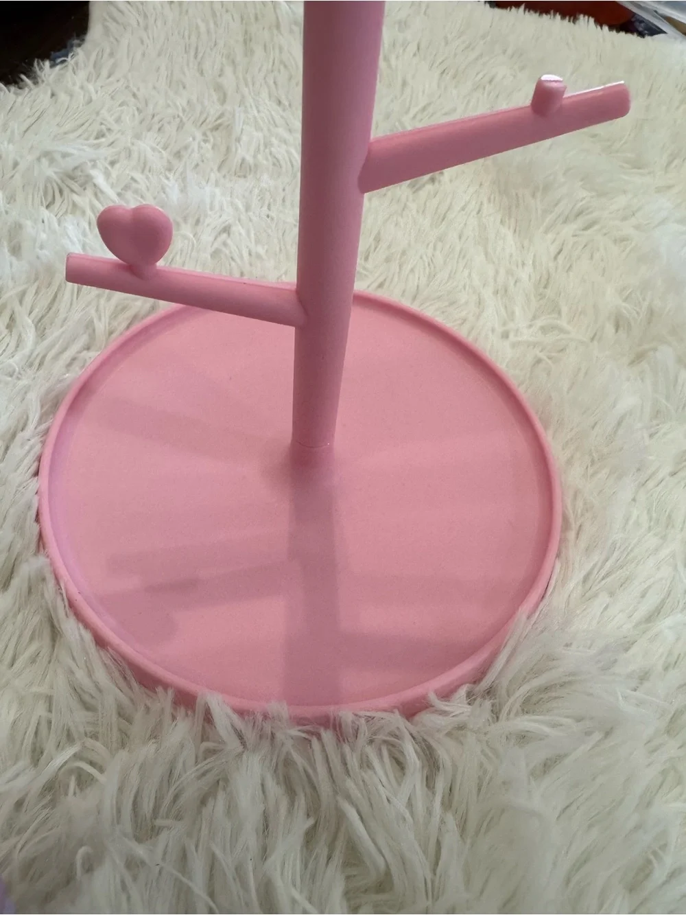 Pink Cat Ear Vanity standing Mirror with holding jewelry